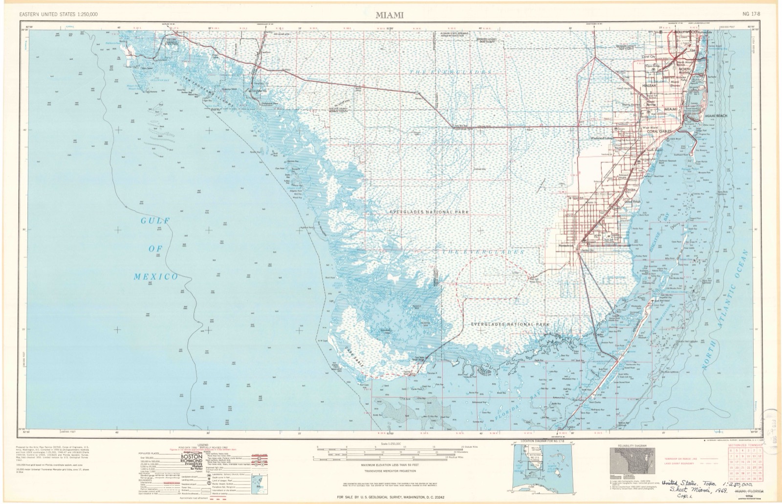 Topographic sheet of Tavernier, surveyed 1956