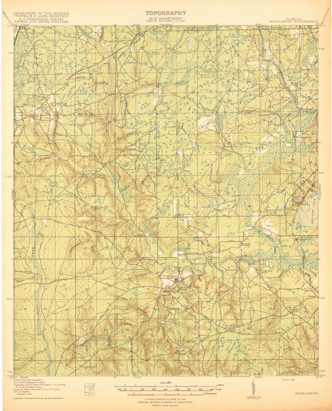 Topographic sheet of Rideout, surveyed 1918