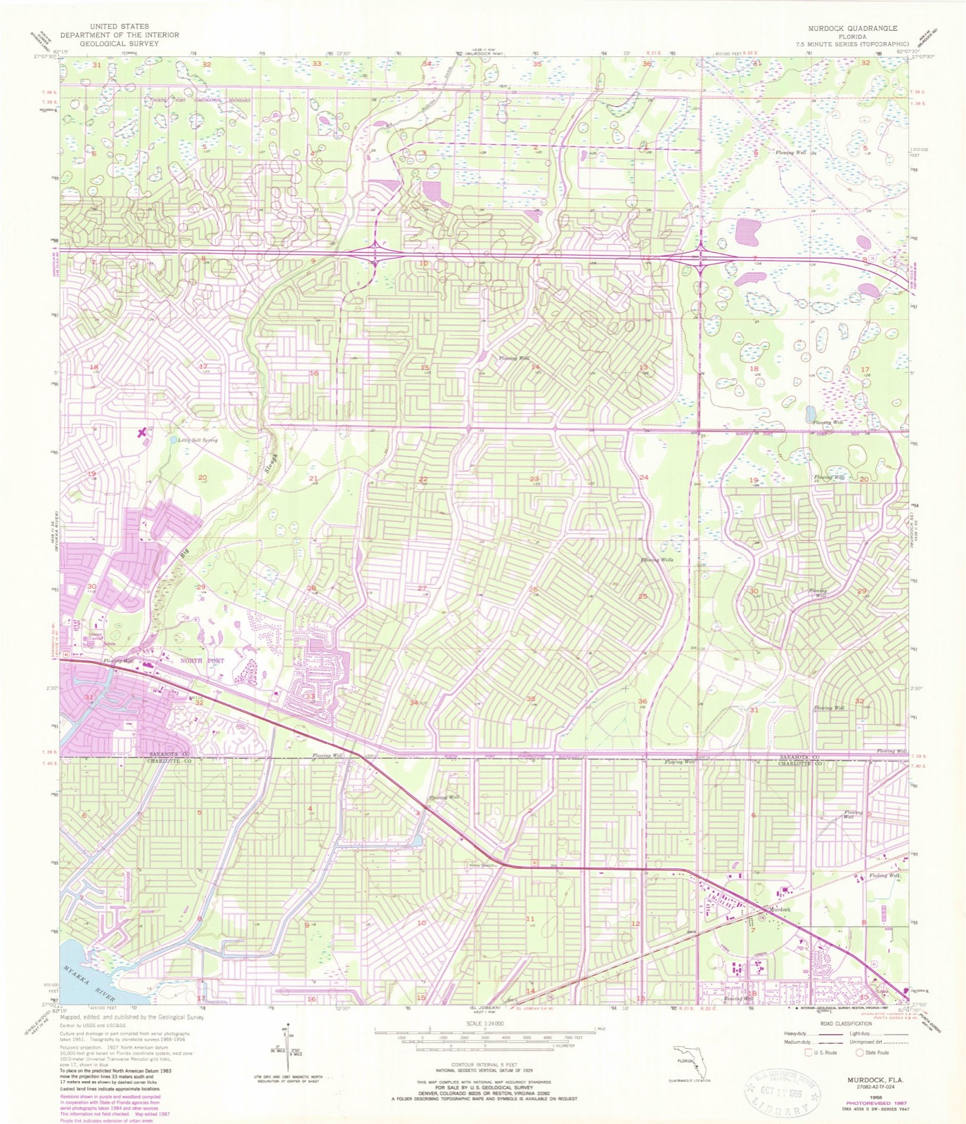 Topographic sheet of Murdock, surveyed 1956