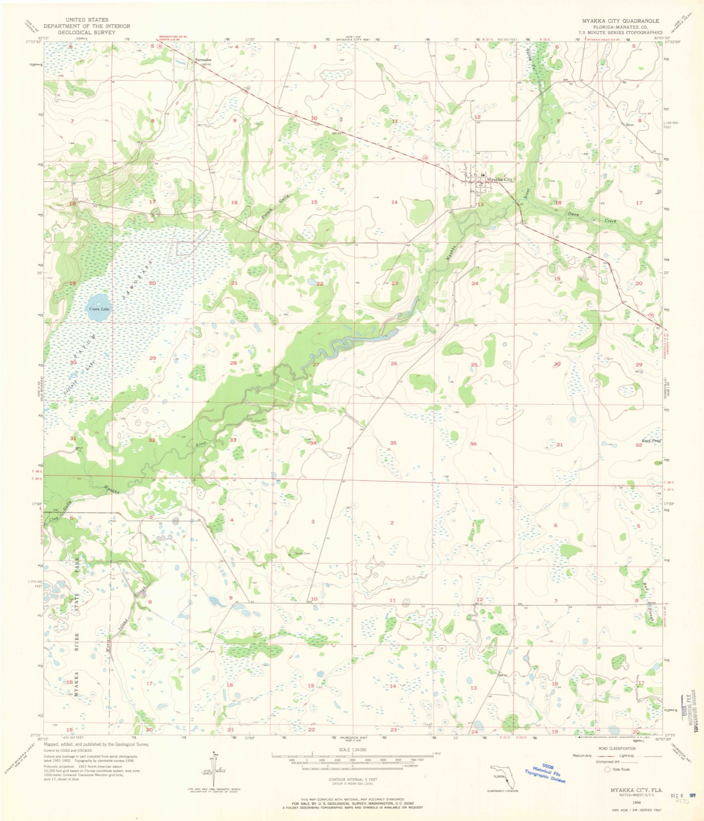 Topographic sheet of Parmalee, surveyed 1956