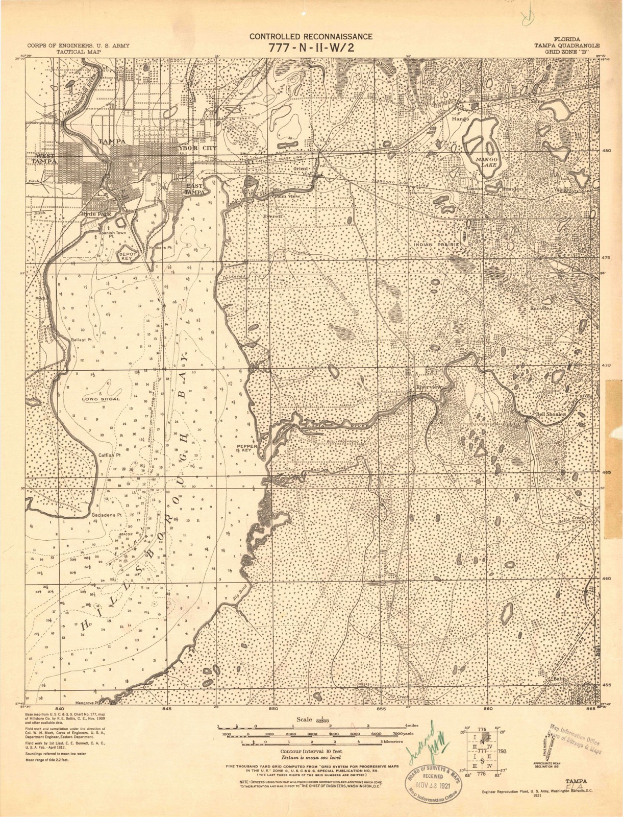 Topographic sheet of Sixmile Creek, surveyed 1921