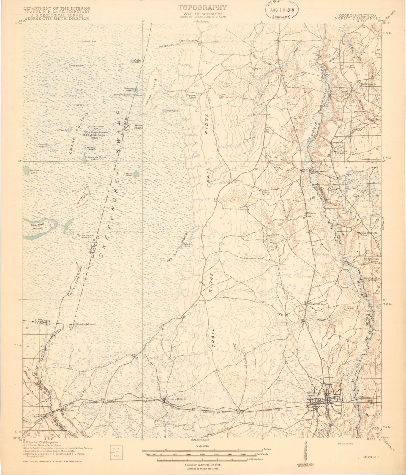 Topographic sheet of Baxter, surveyed 1918