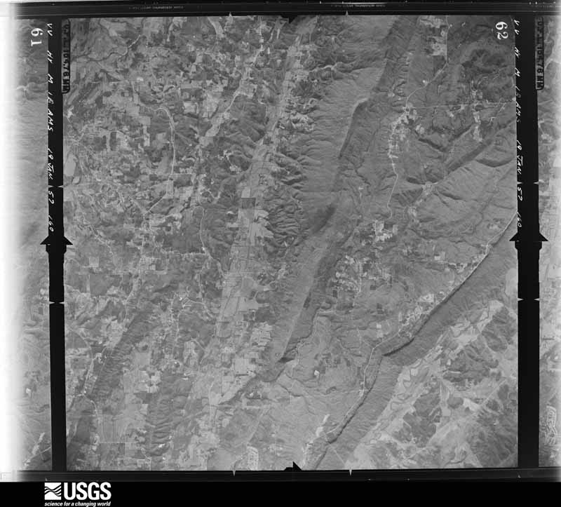 U.S. Geological Survey aerial photograph, 1957-01-19, scale 1:66000