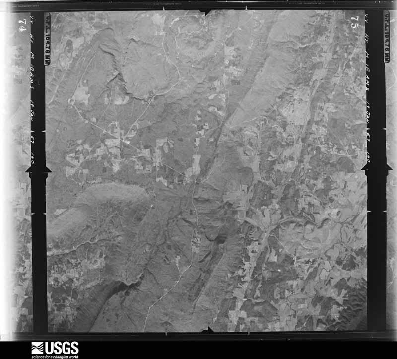 U.S. Geological Survey aerial photograph, 1957-01-19, scale 1:66000