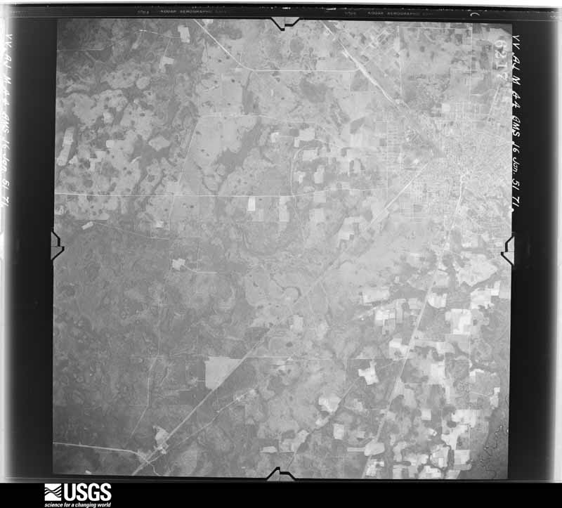 U.S. Geological Survey aerial photograph, 1951-01-16, scale 1:59000