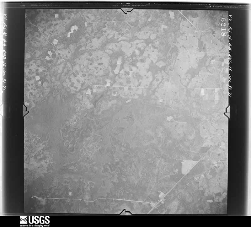 U.S. Geological Survey aerial photograph, 1951-01-16, scale 1:59000
