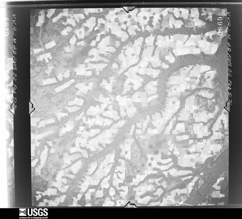 U.S. Geological Survey aerial photograph, 1951-02-22, scale 1:59000