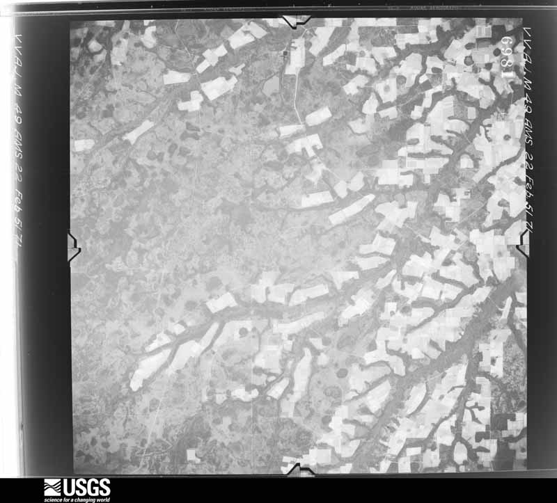 U.S. Geological Survey aerial photograph, 1951-02-22, scale 1:59000