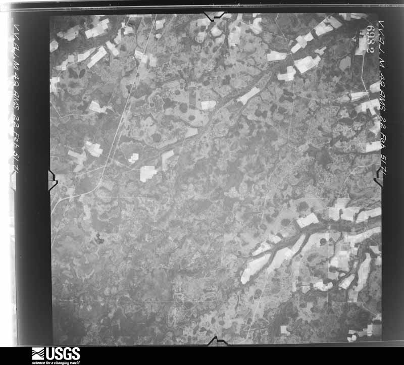 U.S. Geological Survey aerial photograph, 1951-02-22, scale 1:59000