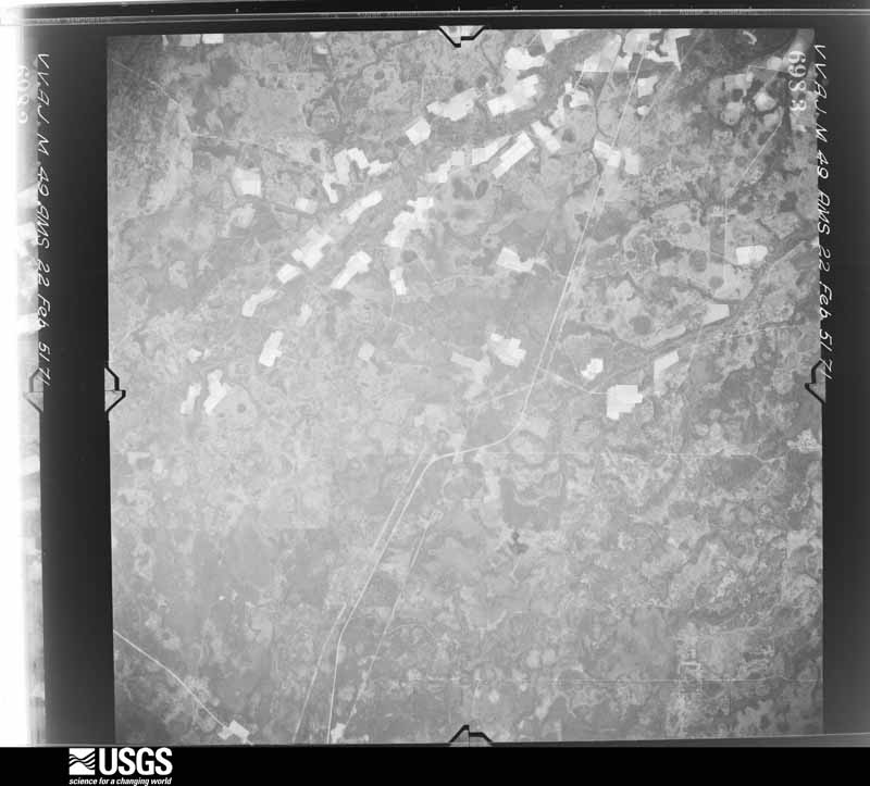 U.S. Geological Survey aerial photograph, 1951-02-22, scale 1:59000