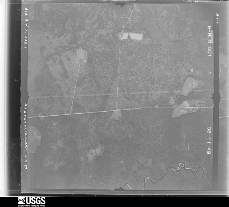 U.S. Geological Survey aerial photograph, 1949-03-11, scale 1:20000