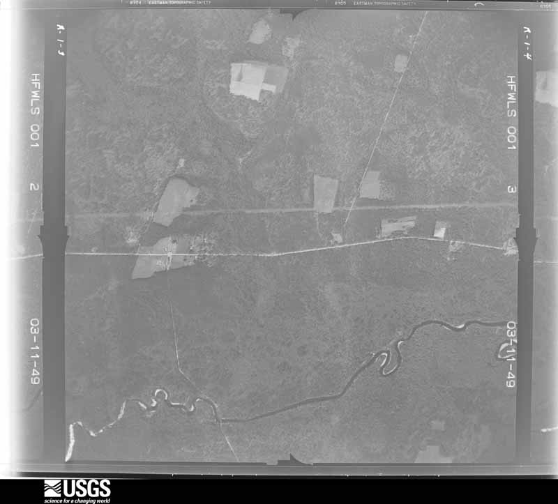U.S. Geological Survey aerial photograph, 1949-03-11, scale 1:20000