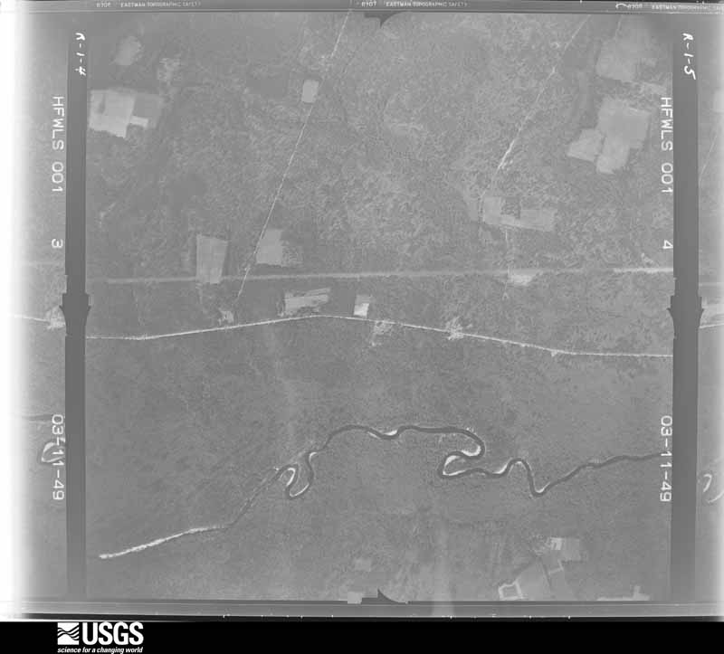 U.S. Geological Survey aerial photograph, 1949-03-11, scale 1:20000