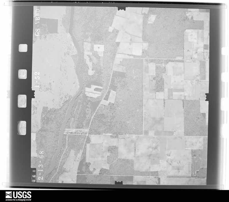 U.S. Geological Survey aerial photograph, 1968-02-13, scale 1:19000
