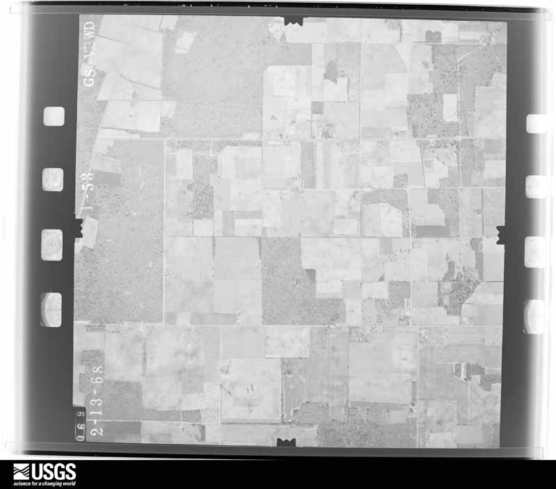 U.S. Geological Survey aerial photograph, 1968-02-13, scale 1:19000