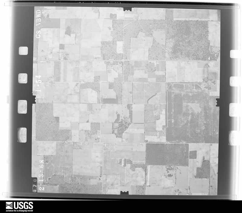 U.S. Geological Survey aerial photograph, 1968-02-13, scale 1:19000