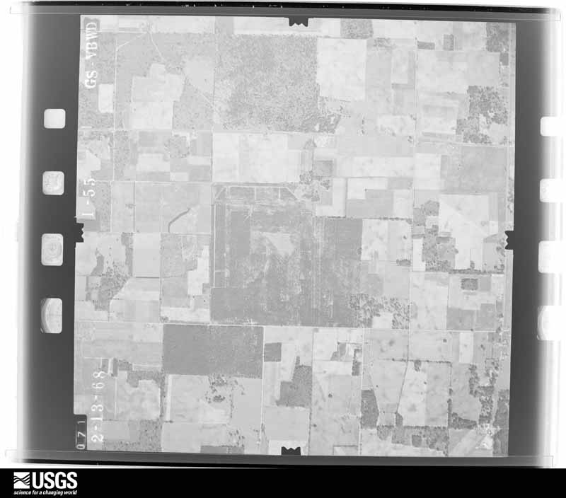 U.S. Geological Survey aerial photograph, 1968-02-13, scale 1:19000