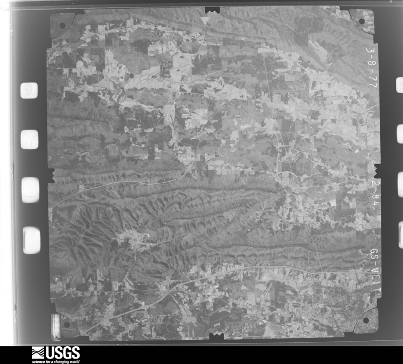 U.S. Geological Survey aerial photograph, 1977-03-08, scale 1:80000