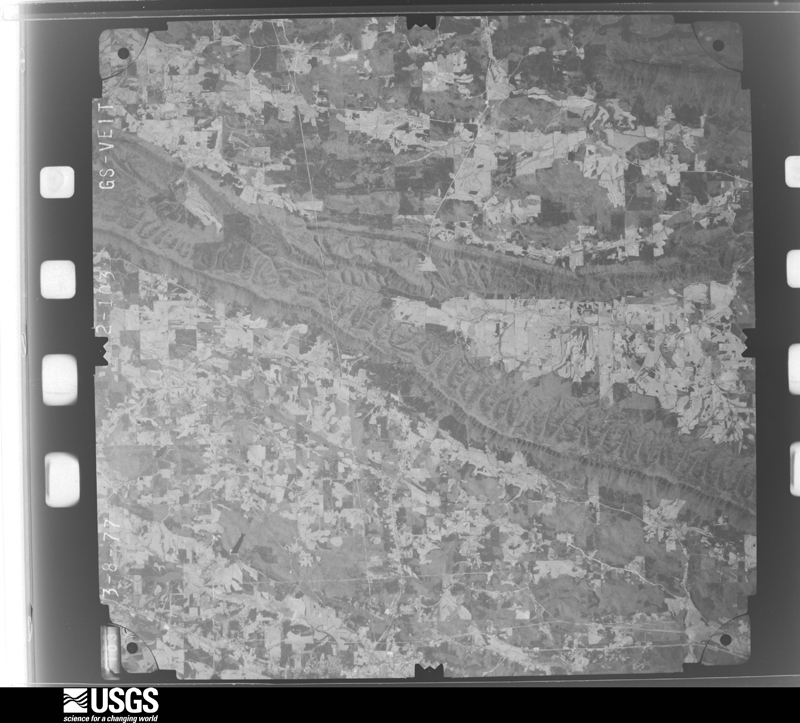 U.S. Geological Survey aerial photograph, 1977-03-08, scale 1:80000