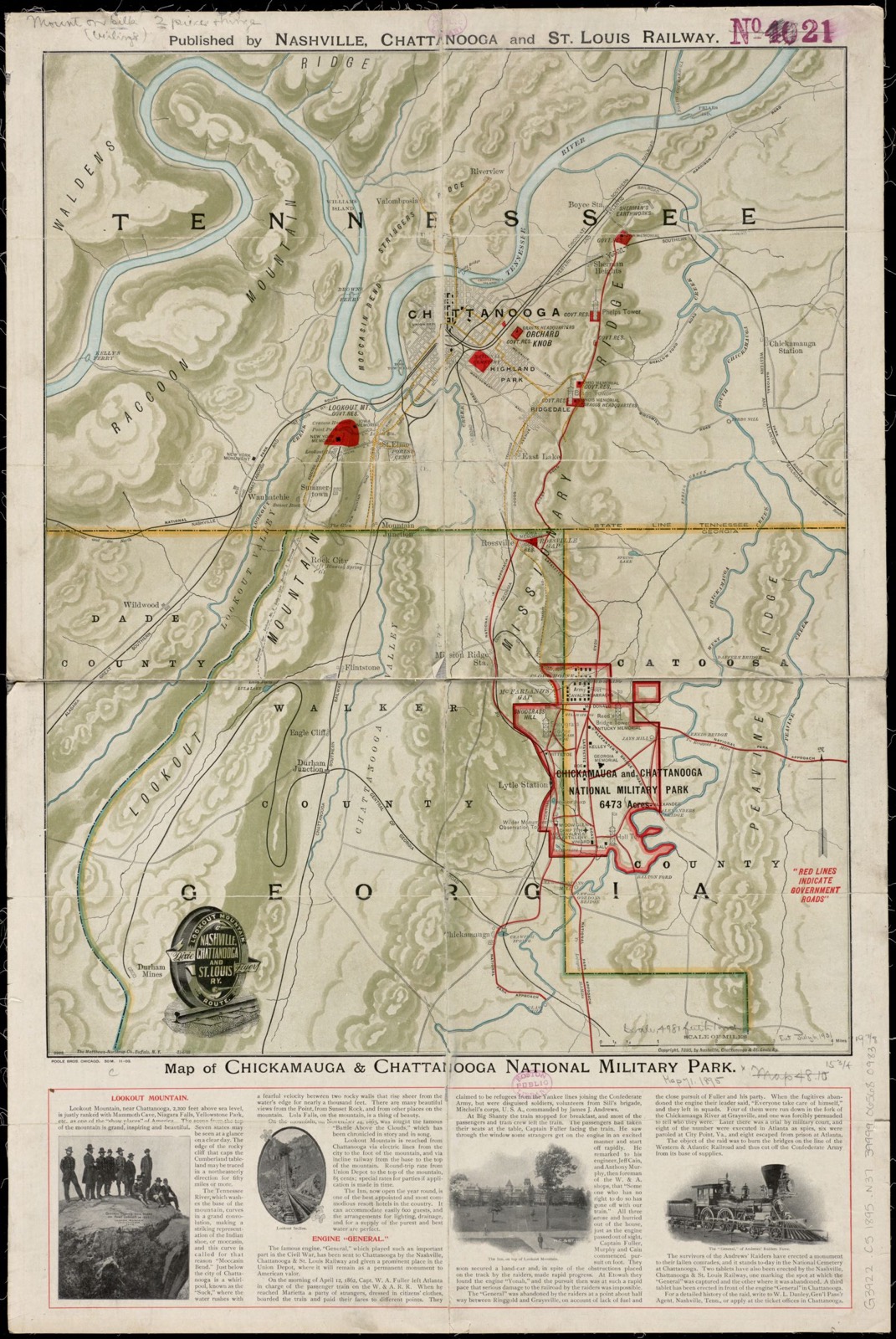 Map of Chickamauga & Chattanooga National Park, Boston Public Library - undated