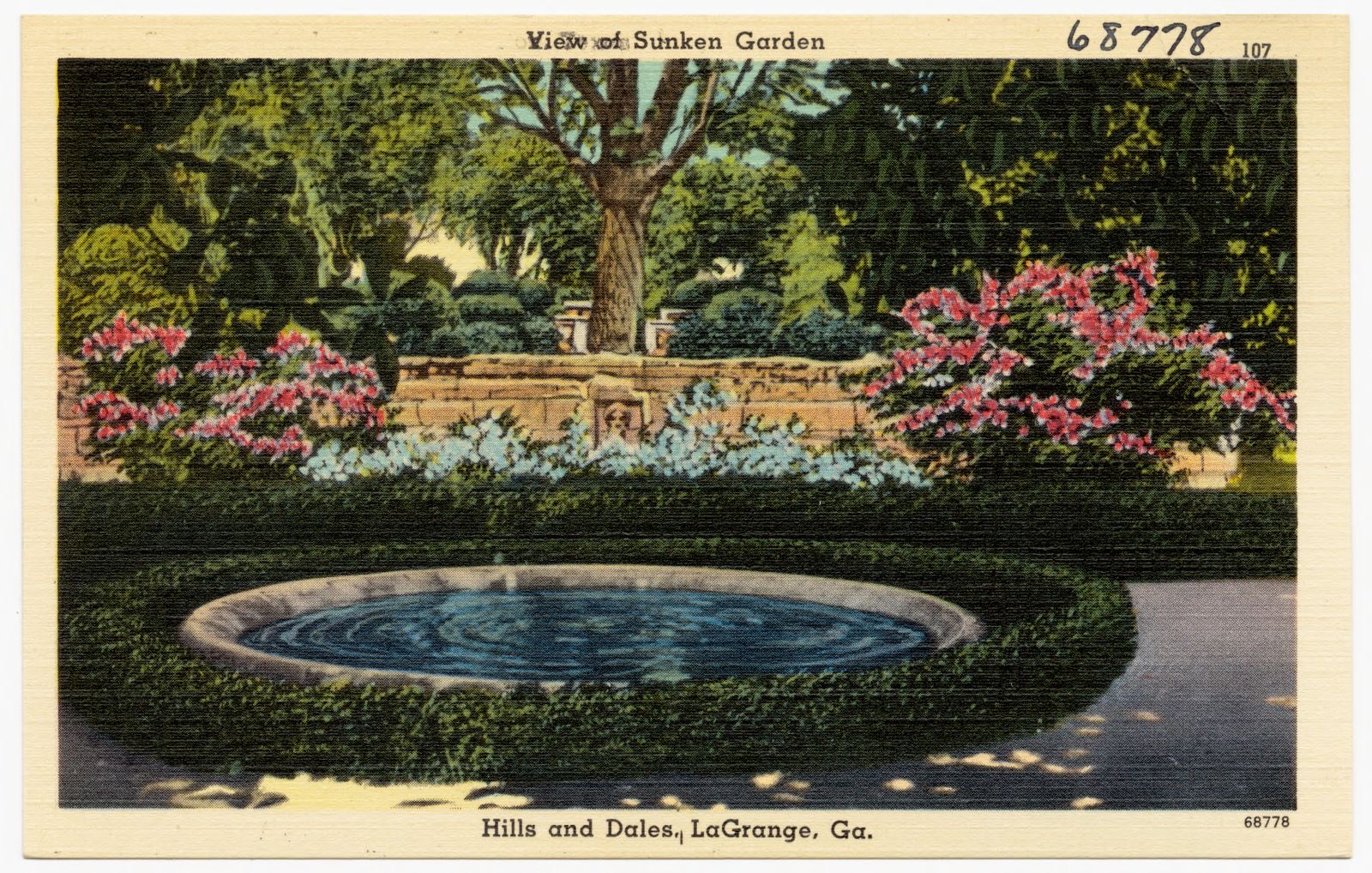 View of sunken garden, Hills and Dales, LaGrange, Ga., Boston Public Library - undated