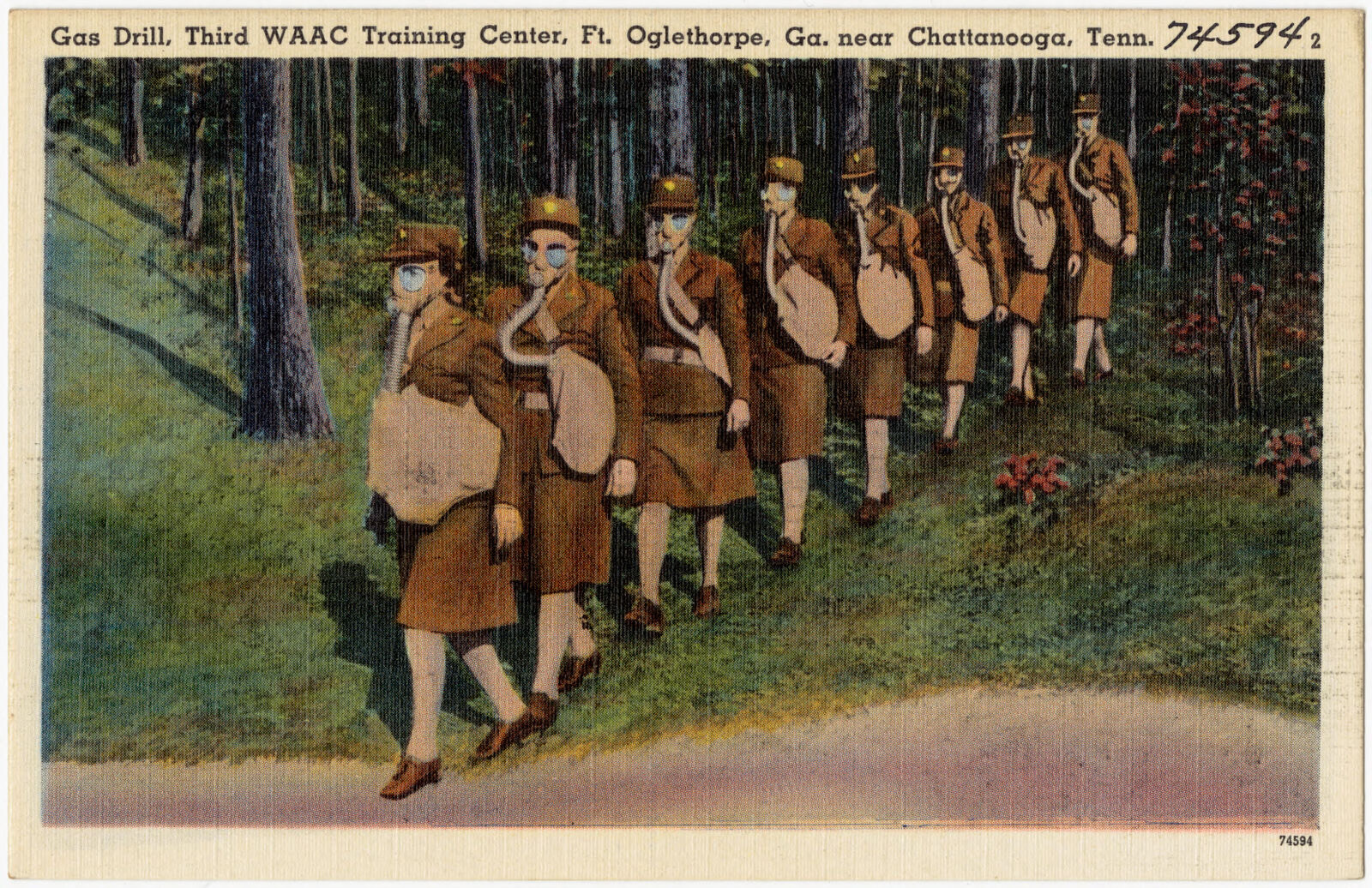 Gas drill, Third WAAC Training Center, Ft. Oglethorpe, Ga., near Chattanooga, Tenn., Boston Public Library - undated