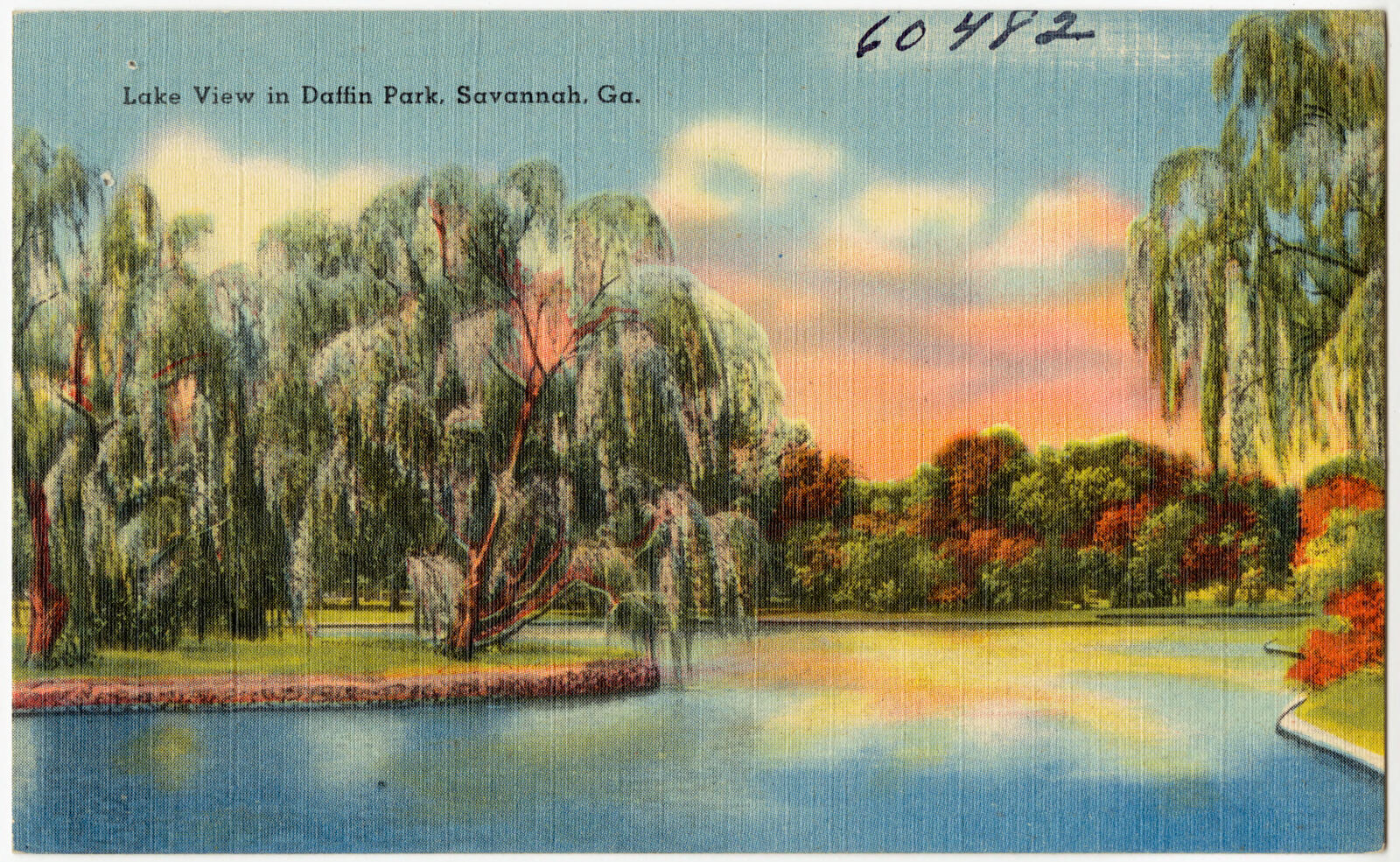 Lake view in Daffin Park, Savannah, Ga., Boston Public Library - undated