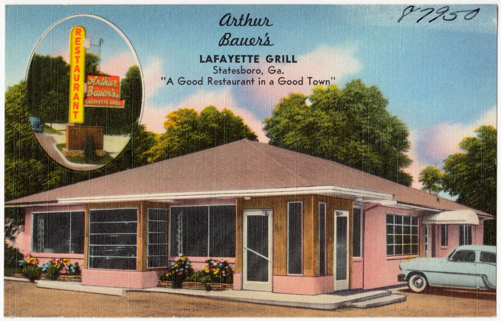 Arthur Bauer's Lafayette Grill, Statesboro, Ga., "a good restaurant in a good town", Boston Public Library - undated