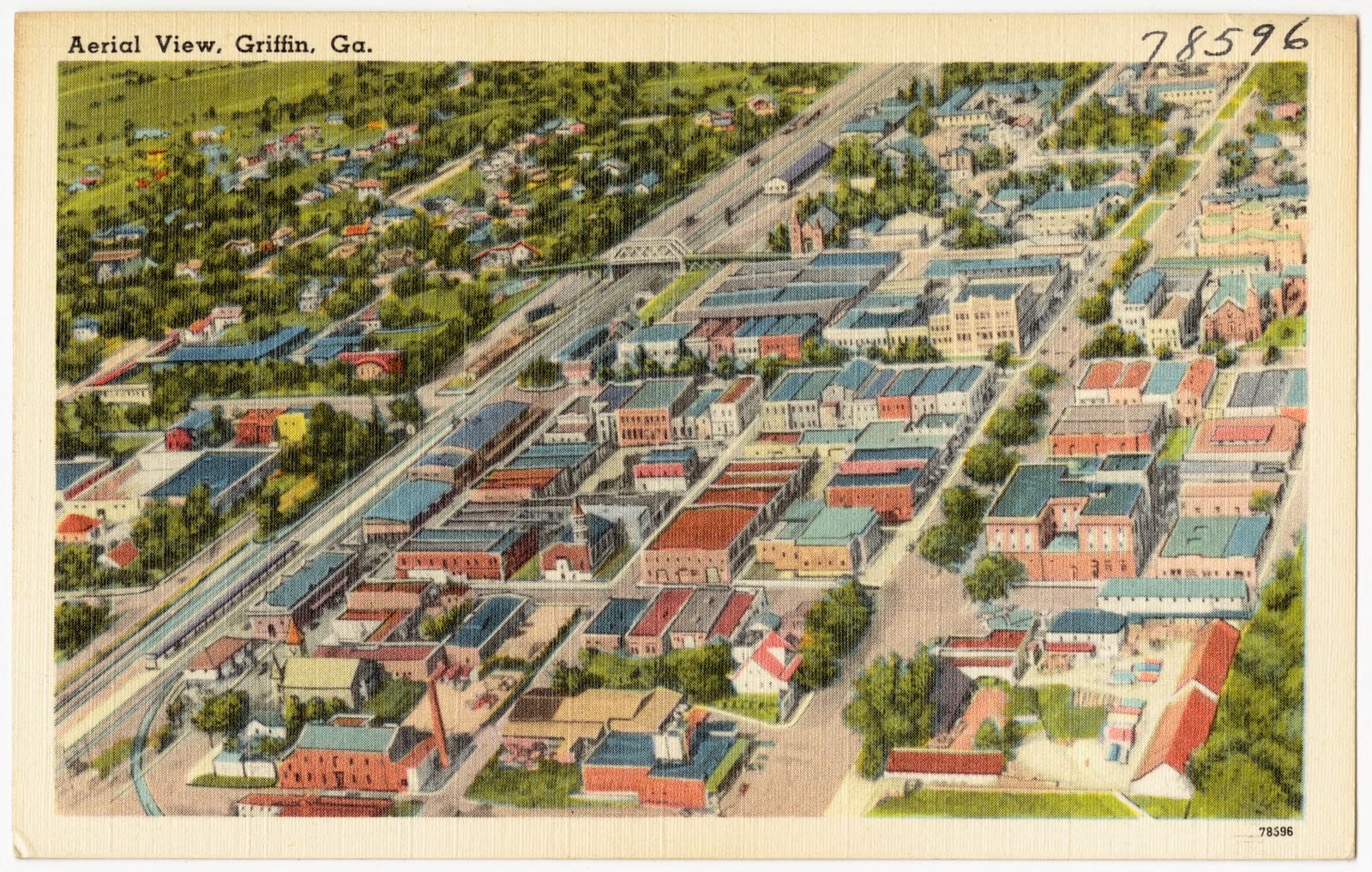 Aerial view, Griffin, Ga., Boston Public Library - undated