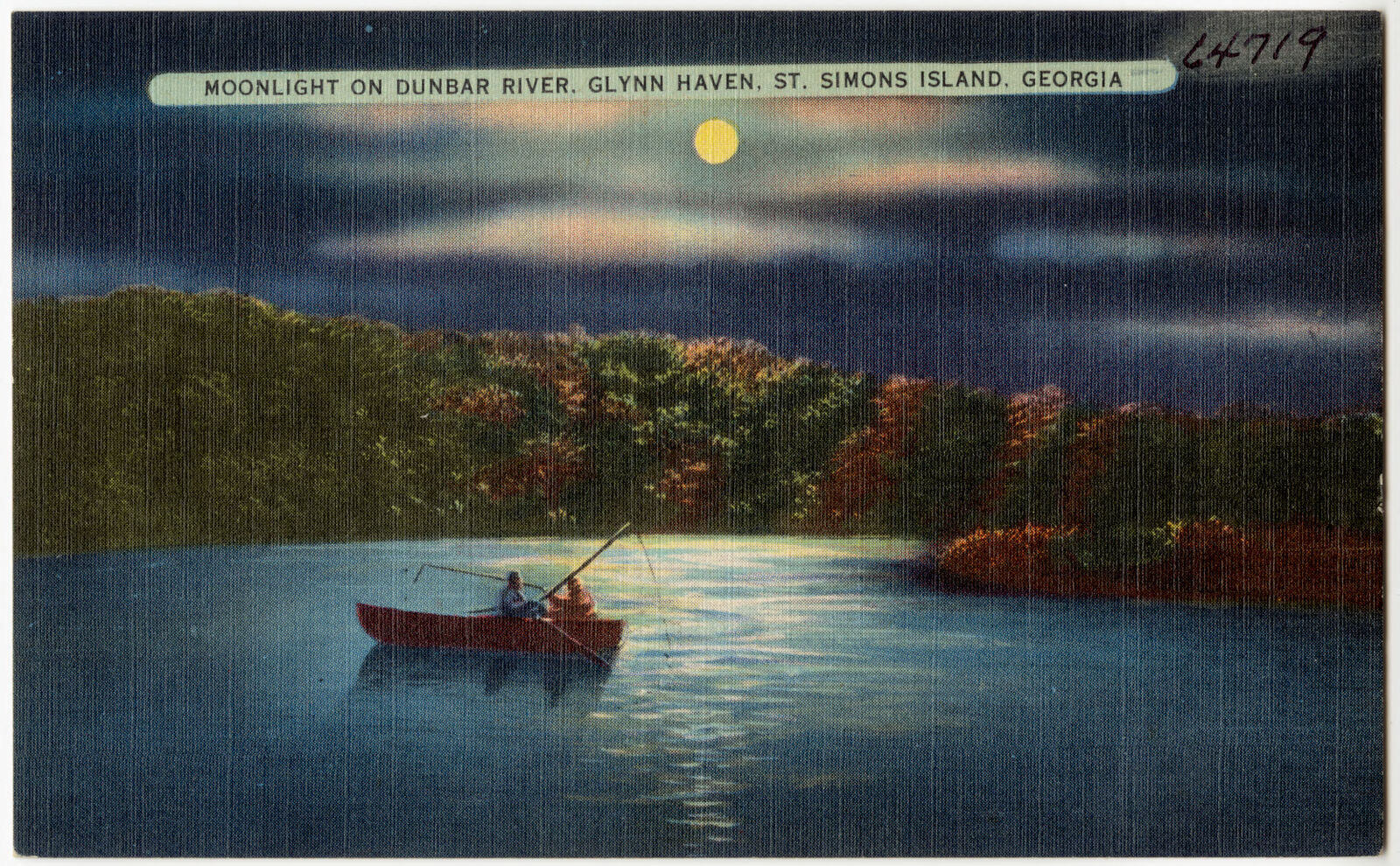 Moonlight on Dunbar River, Glynn Haven, St. Simons Island, Georgia, Boston Public Library - undated
