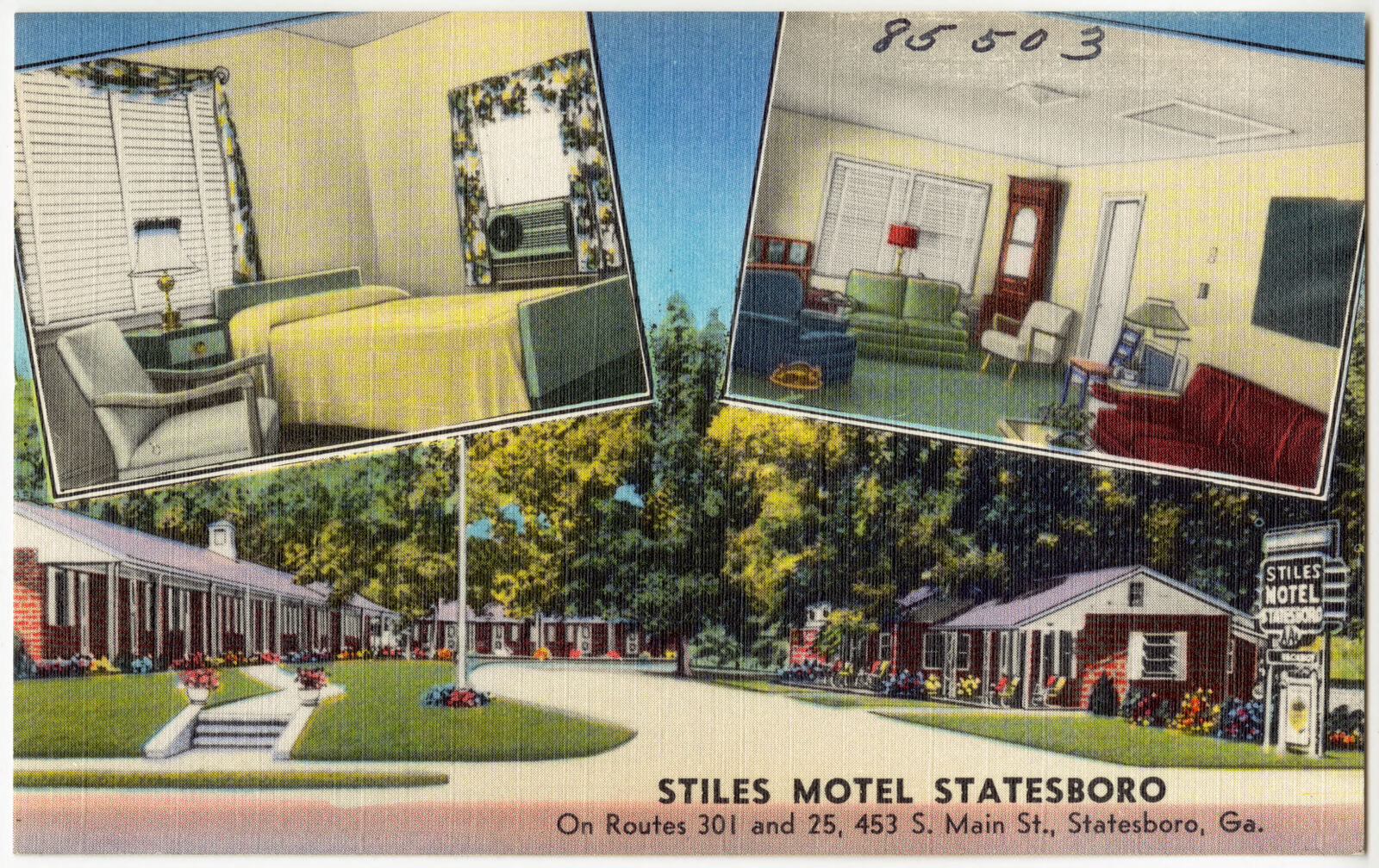 Stiles Motel Statesboro, on routes 301 and 25, 453 S. Main St., Statesboro, Ga., Boston Public Library - undated