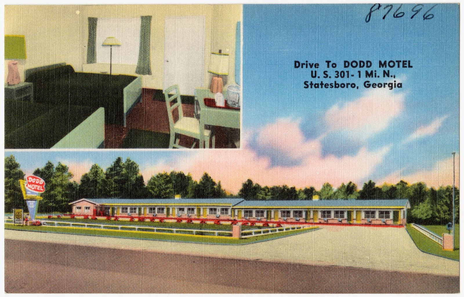 Drive to Dodd motel, U.S. 301- 1 mi. n., Statesboro, Georgia, Boston Public Library - undated