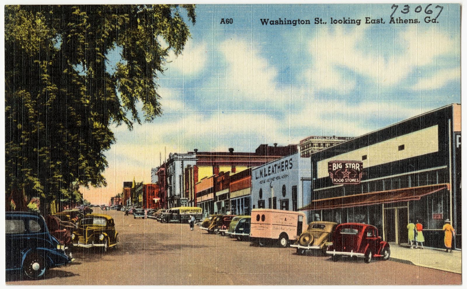 Washington St., looking east, Athens, Ga., Boston Public Library - undated
