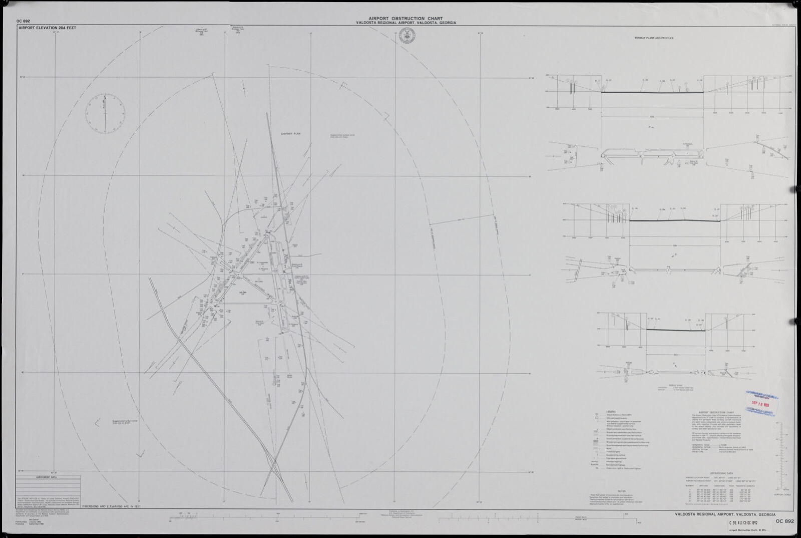 Airport obstruction chart, OC 892, Valdosta Regional Airport, Valdosta, Georgia, Boston Public Library - undated