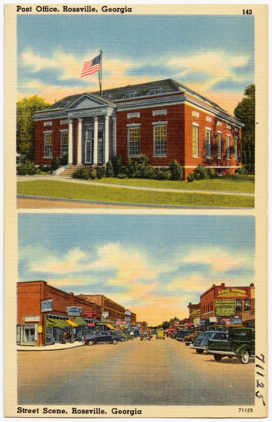 Post Office, Rossville, Georgia, street scene , Rossville, Georgia, Boston Public Library - undated