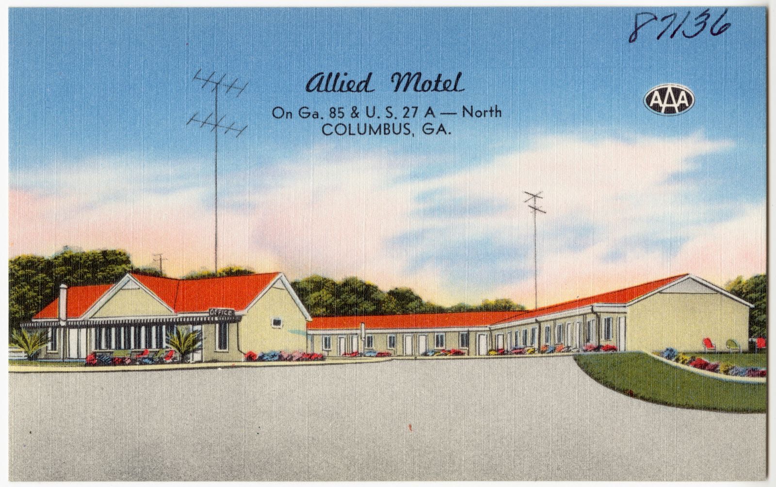 Allied Motel, on Ga. 85 & U. S. 27 A - north, Columbus, Ga., Boston Public Library - undated
