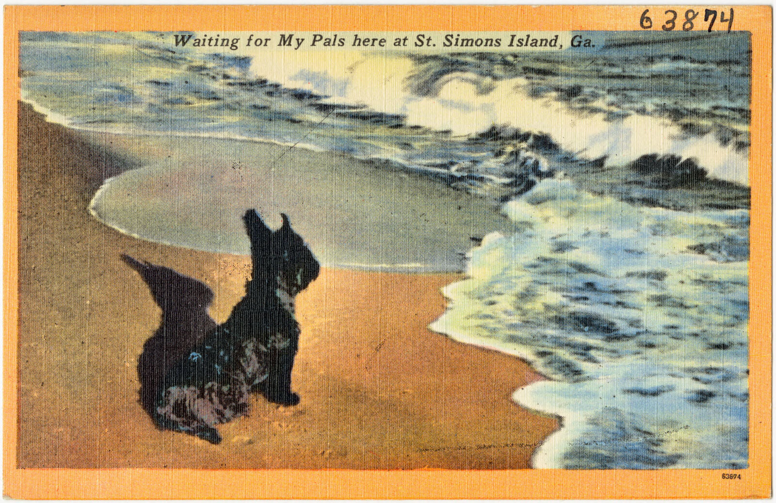 Waiting for my pals here at St. Simons Island, Ga., Boston Public Library - undated