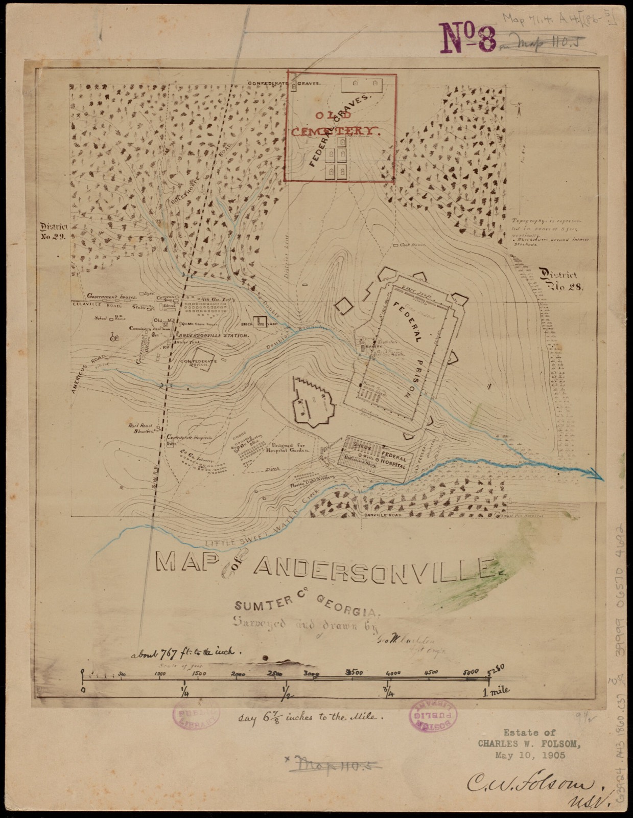 Map of Andersonville, Sumter Co., Georgia, Boston Public Library - undated
