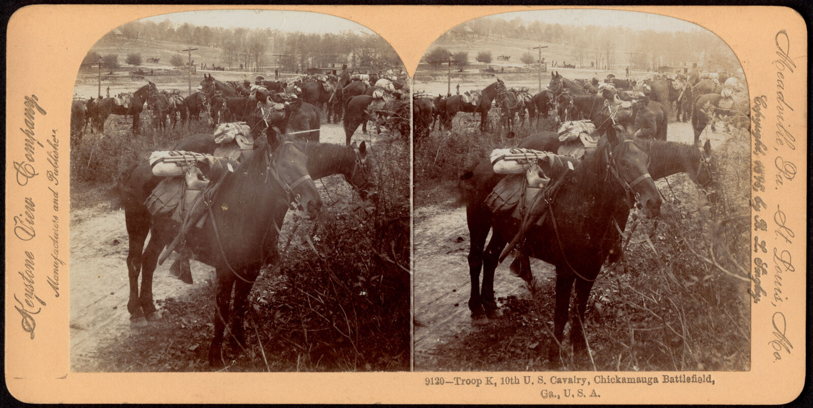 Troop K. 10th U.S. Cavalry, Chickamauga Battlefield, Ga., U.S.A., Boston Public Library - undated
