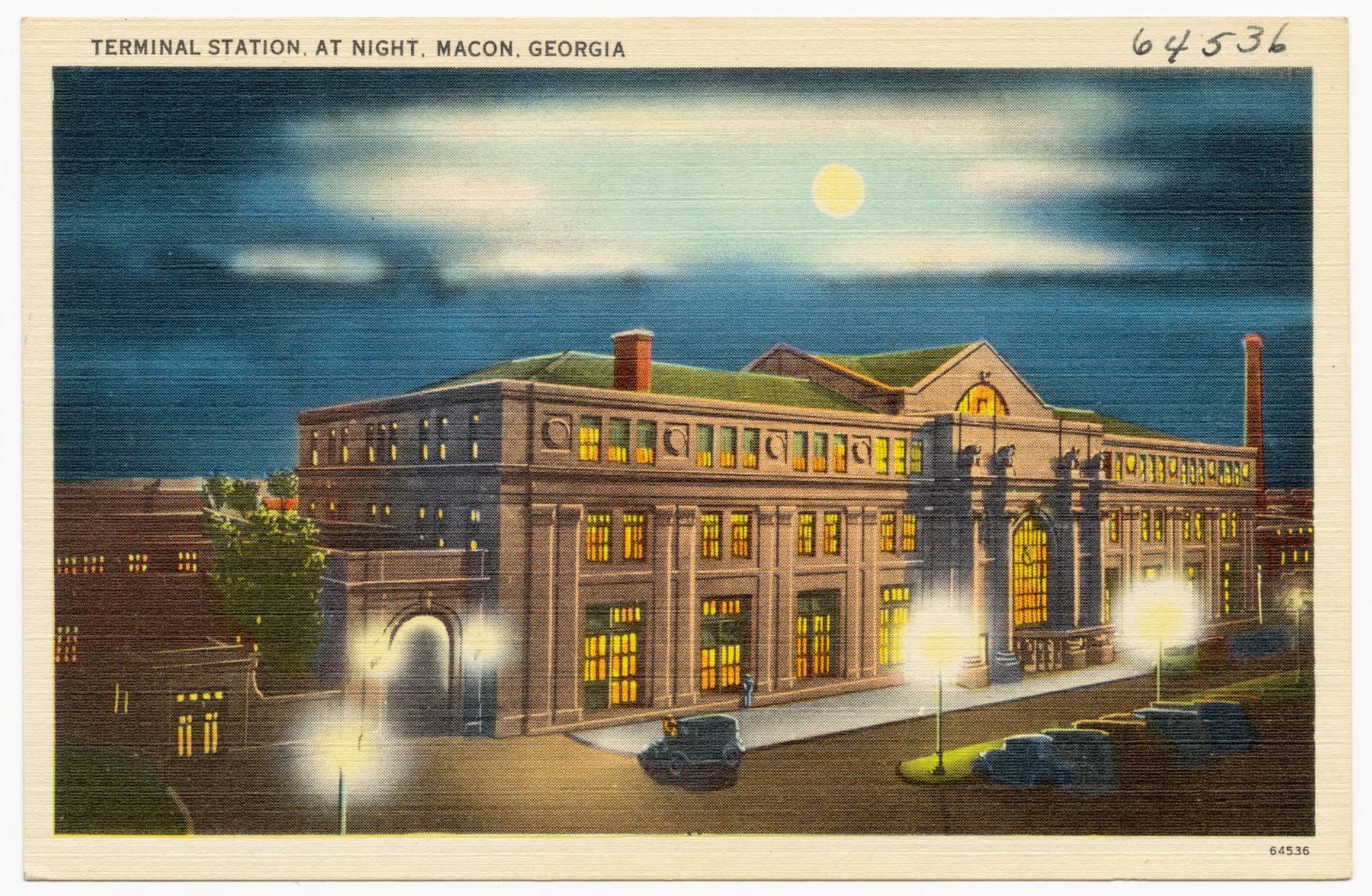Terminal Station, at night, Macon, Georgia, Boston Public Library - undated