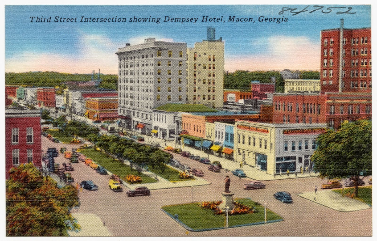 Third Street intersection, showing Dempsey Hotel, Macon, Ga., Boston Public Library - undated
