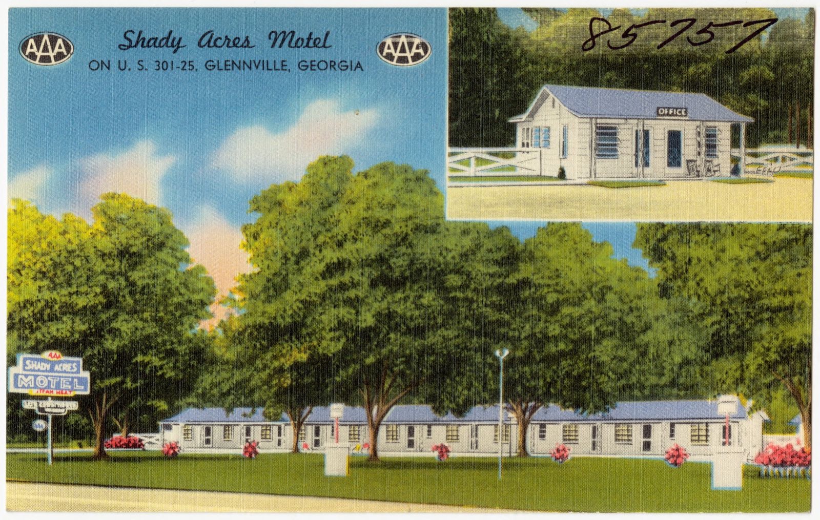 Shady Acres Motel on U. S. 301-25, Glennville, Georgia, Boston Public Library - undated