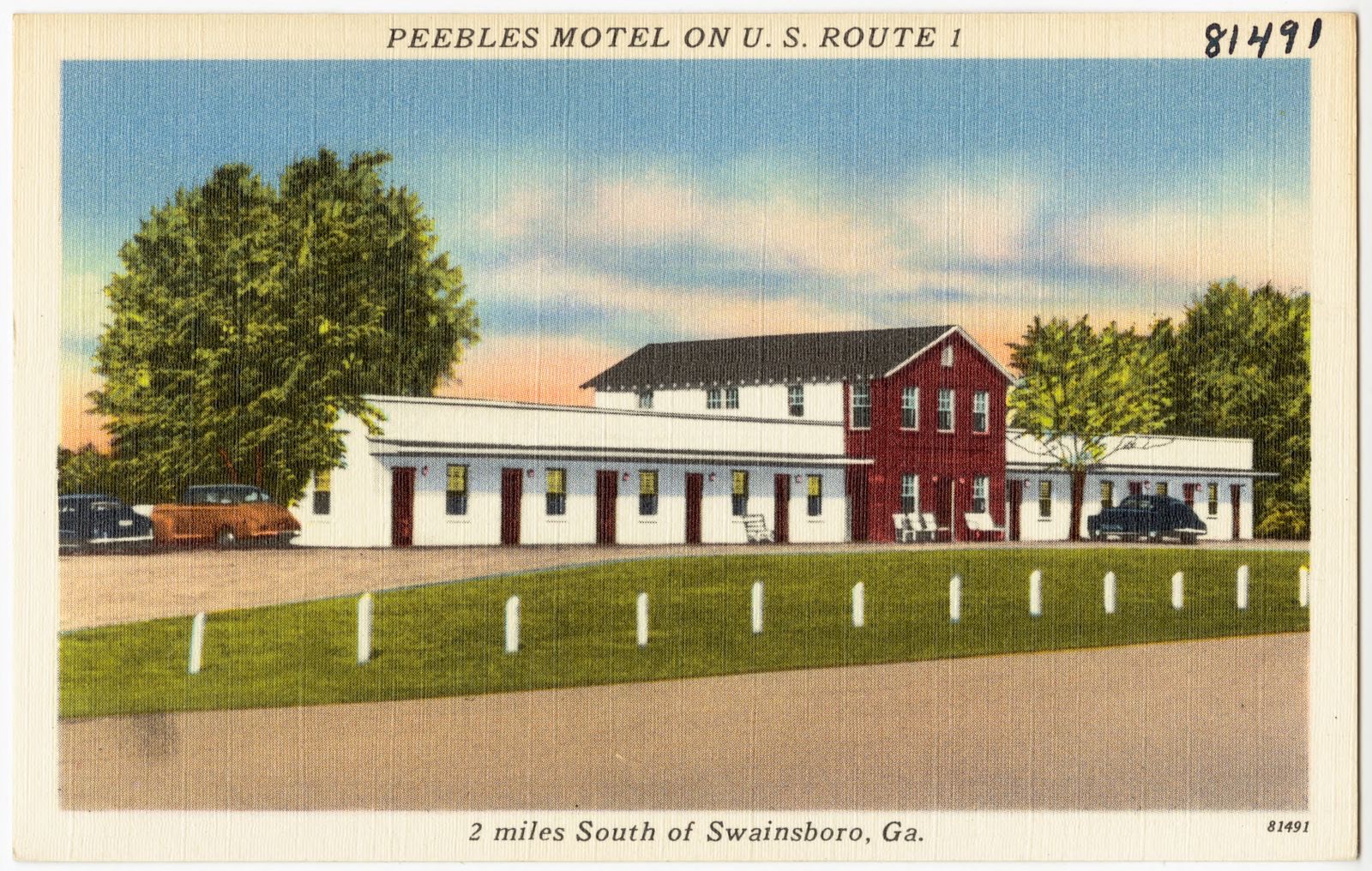 Peebles Motel on U.S. Route 1, 2 miles south of Swainsboro, Ga., Boston Public Library - undated