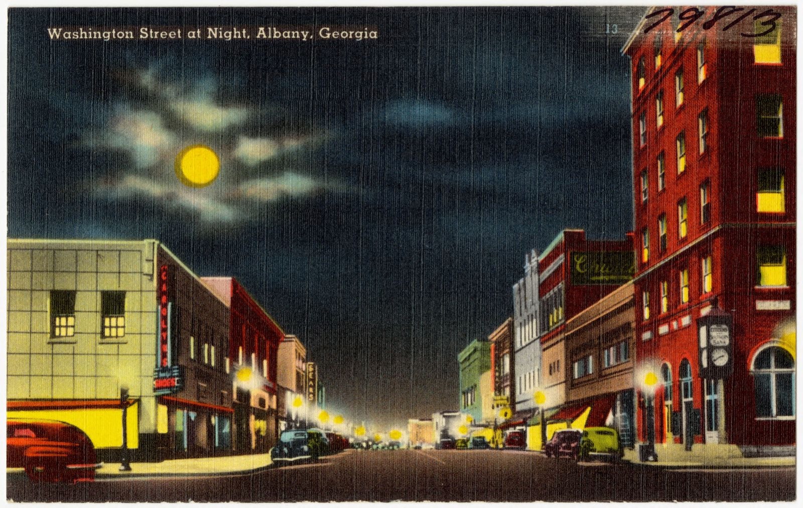Washington Street at night, Albany, Georgia, Boston Public Library - undated