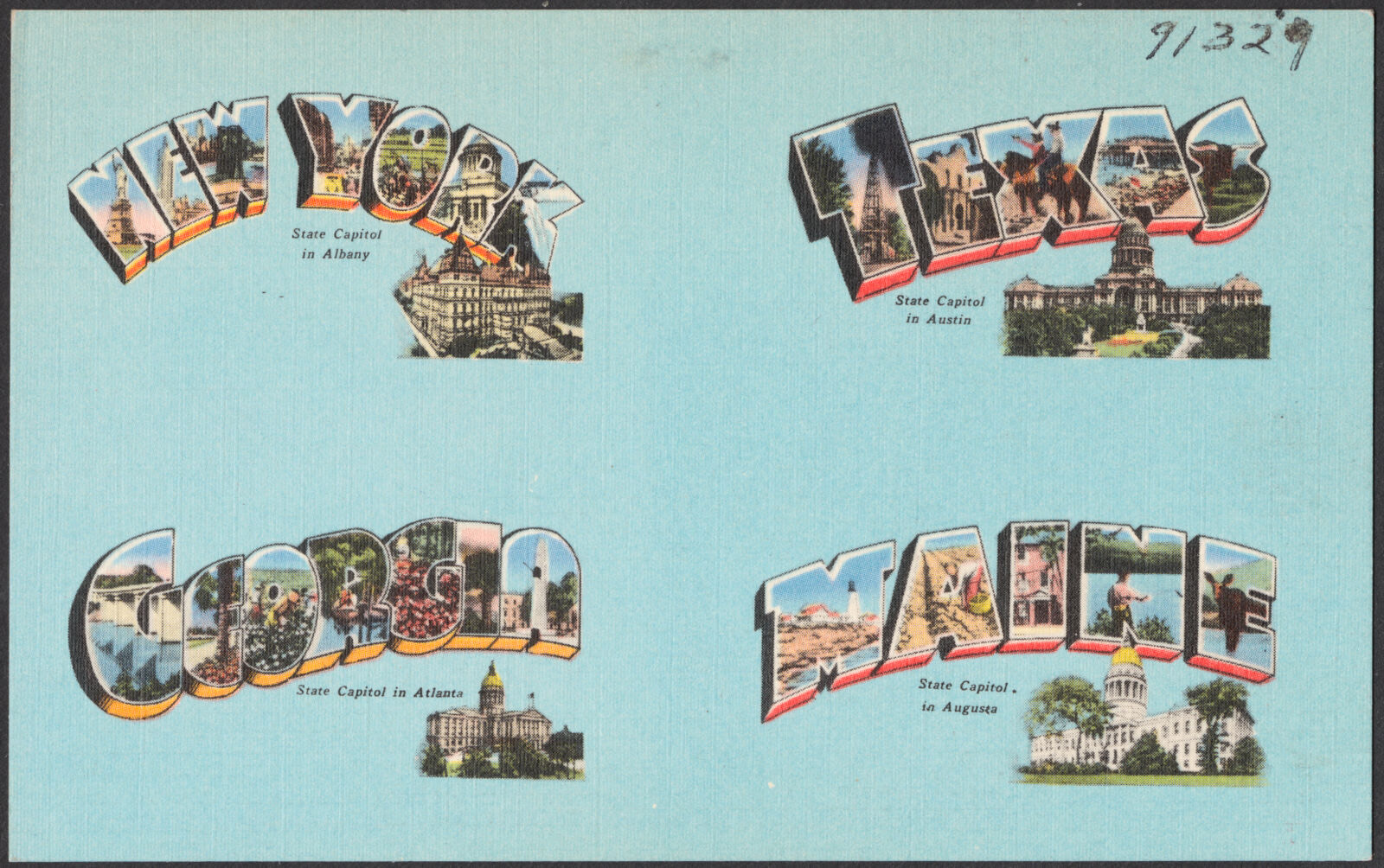 New York. Texas. Georgia. Maine, Boston Public Library - undated