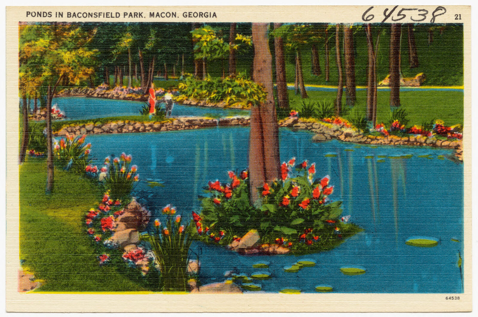 Ponds in Baconsfield Park, Macon, Georgia, Boston Public Library - undated
