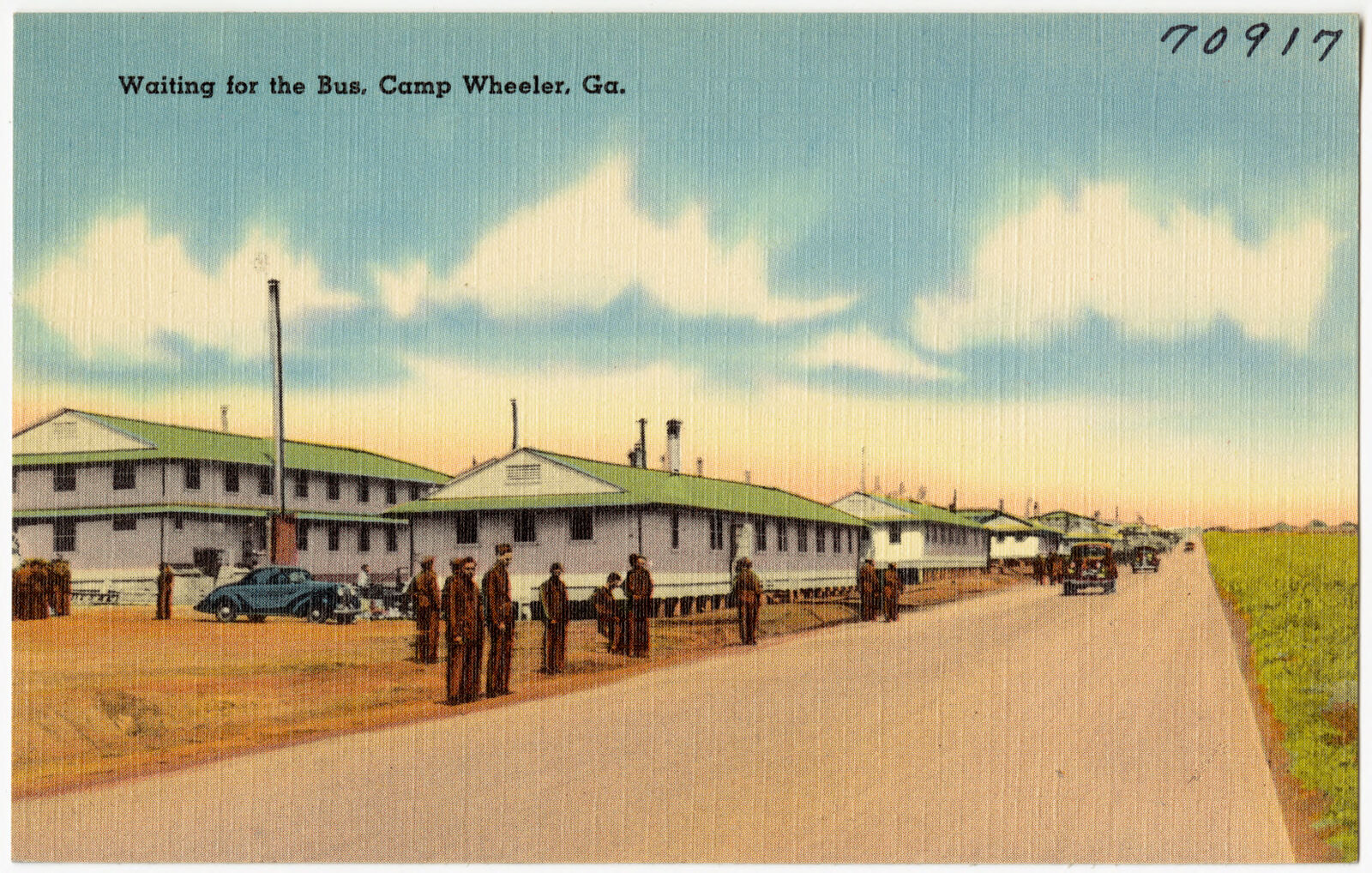 Waiting for the bus, Camp Wheeler, Ga., Boston Public Library - undated