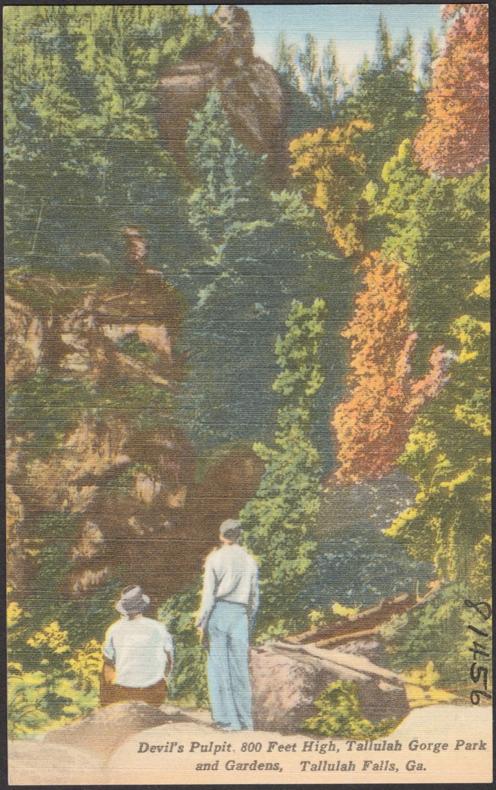 Devil's Pulpit, 800 feet high, Tallulah Gorge Park and Gardens, Tallulah Falls, Ga., Boston Public Library - undated
