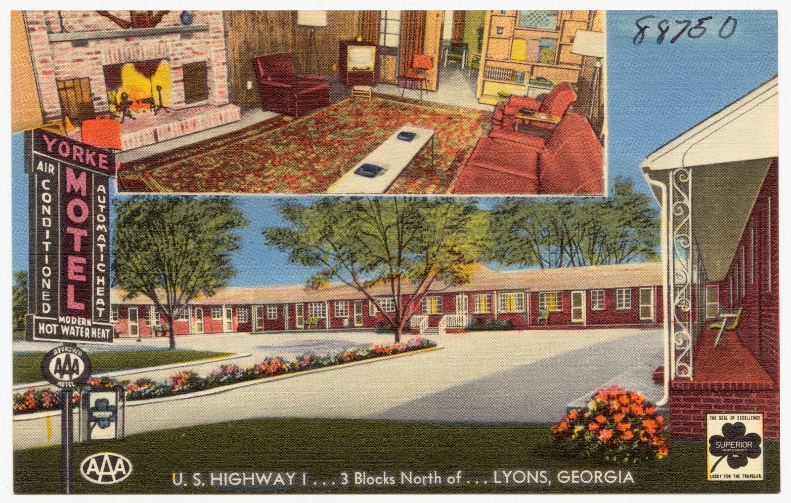 Yorke Motel, U. S. Highway 1... 3 blocks north of... Lyons, Georgia, Boston Public Library - undated