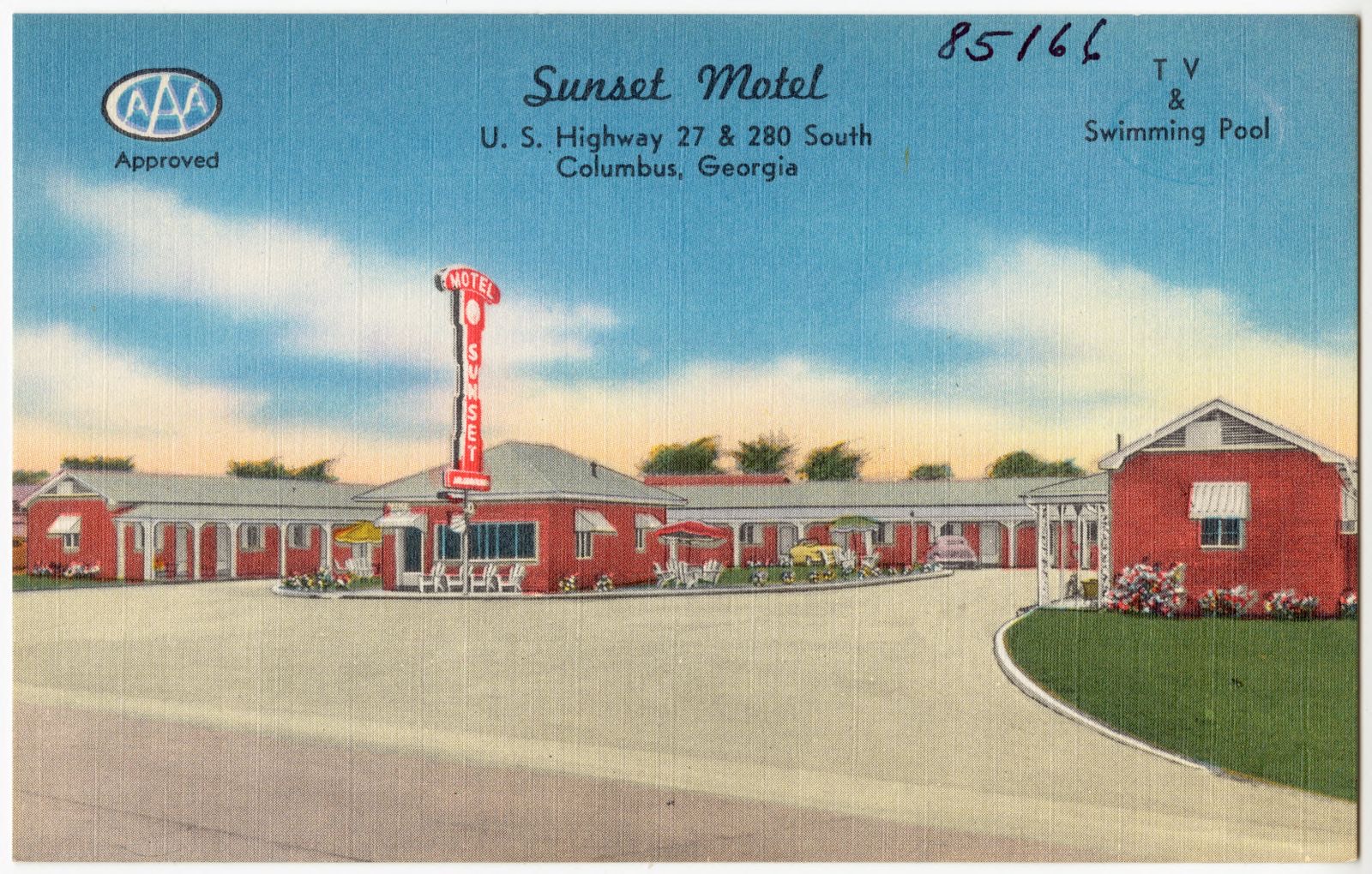 Sunset Motel, U. S. Highway 27 & 280 south, Columbus, Georgia, Boston Public Library - undated